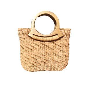 Small Wooden Handle Cappelli Hand Bag
